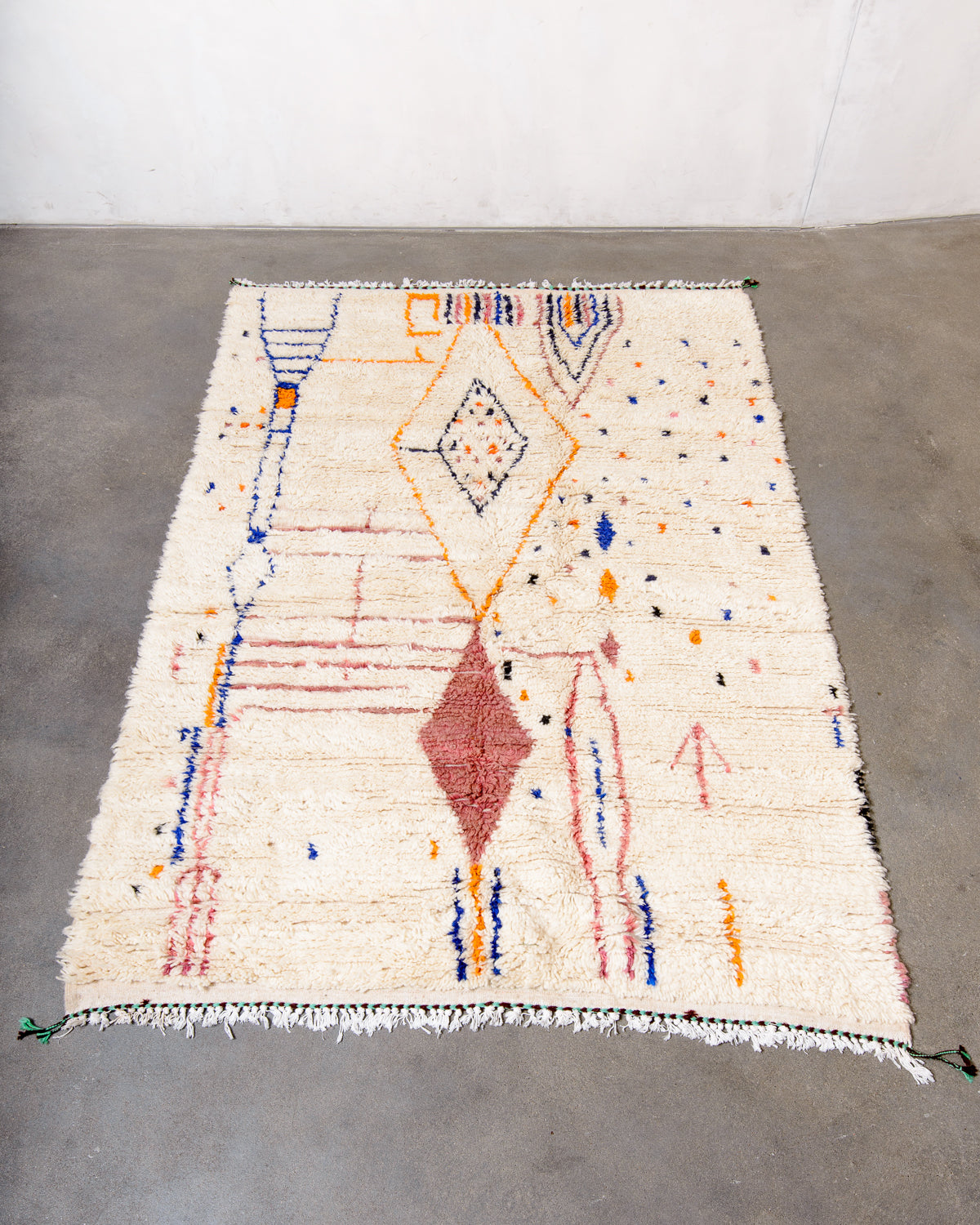 Modern designer handcrafted Berber rug from morocco Azilal with beautiful colors and patterns